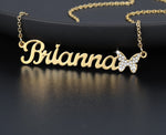 Personalized Iced Out Butterfly Necklace
