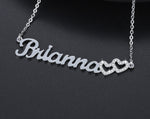 Personalized Iced Double Heart Necklace