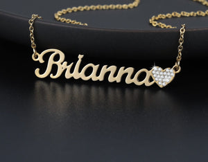 Personalized Iced Out Heart Necklace
