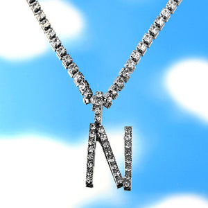 Icy Initial Cuban Necklace
