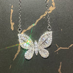 Iced Zirconia Butterfly Necklace