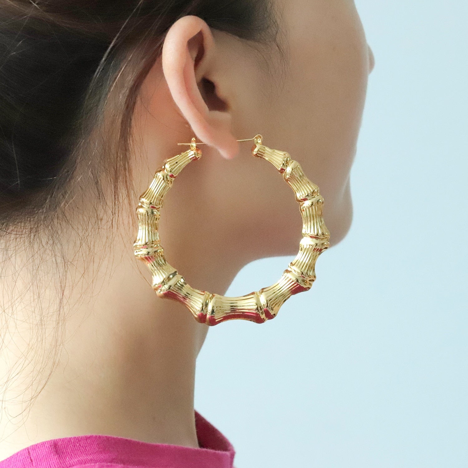 Personalized Bamboo Hoop Earrings - Limitless Jewellery