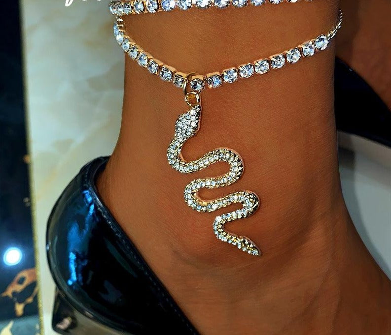 Snake Rhinestone Anklet Bracelet