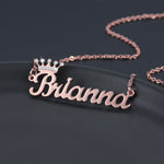 Personalized ICED Crown Name Necklace