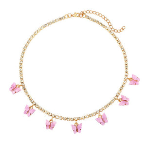 Butterfly Choker Tennis Chain Necklace