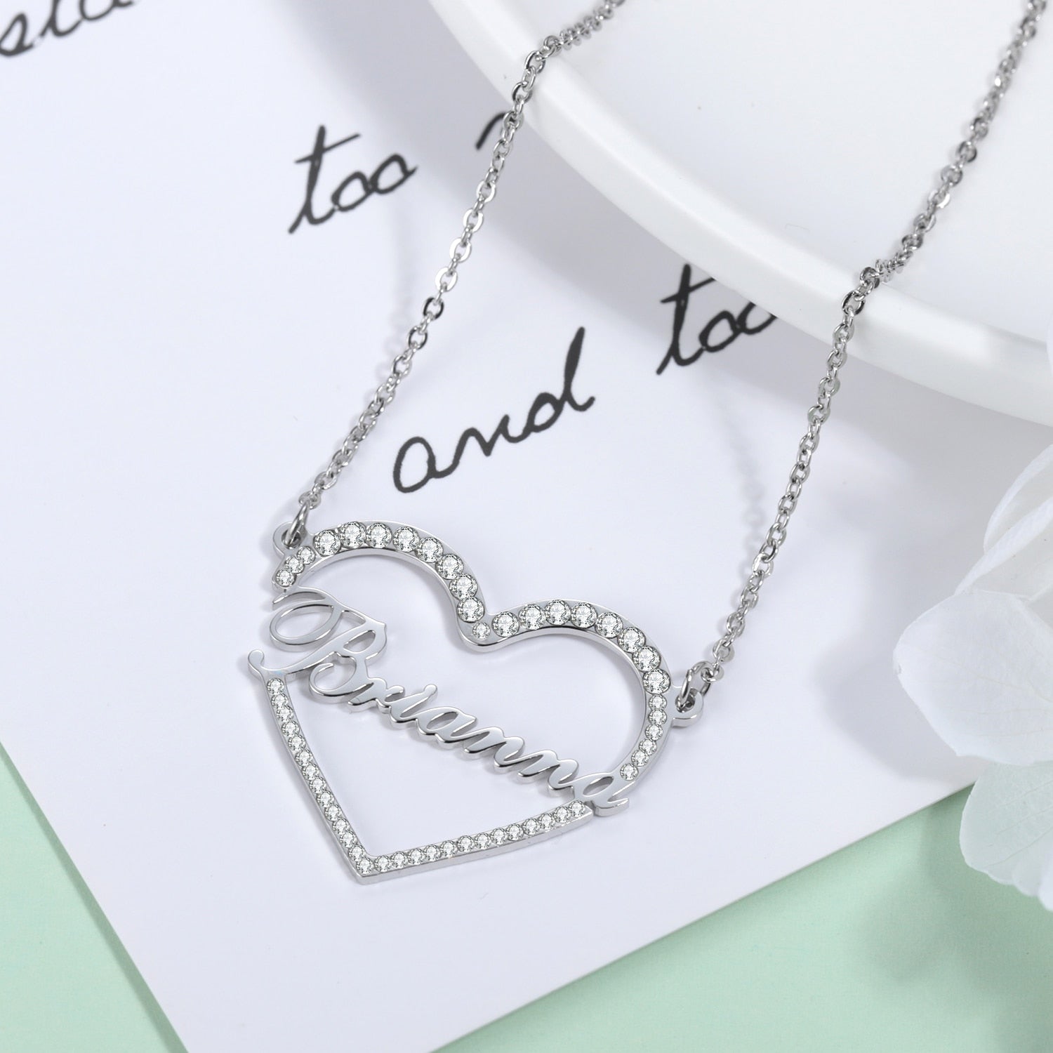 Personalized Iced Heart Necklace - Limitless Jewellery