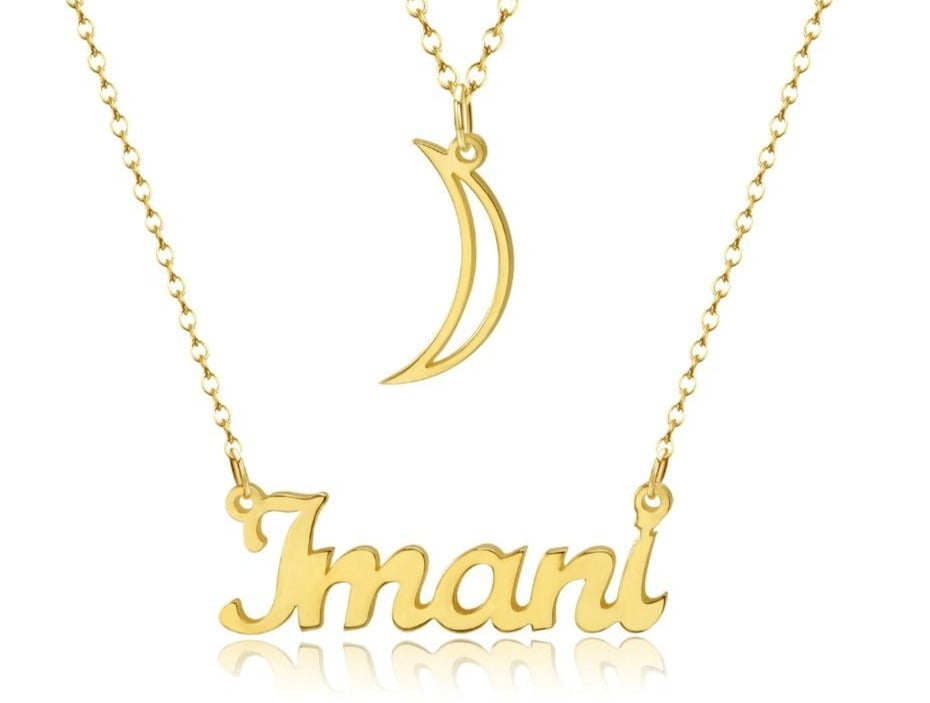 Personalized Layer Moon Necklace