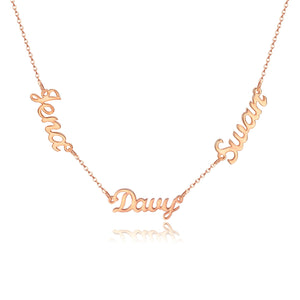 Personalized Three Names Necklace