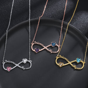 Personalized Birthstone Infinity Name Necklace