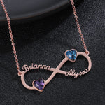 Personalized Birthstone Infinity Name Necklace