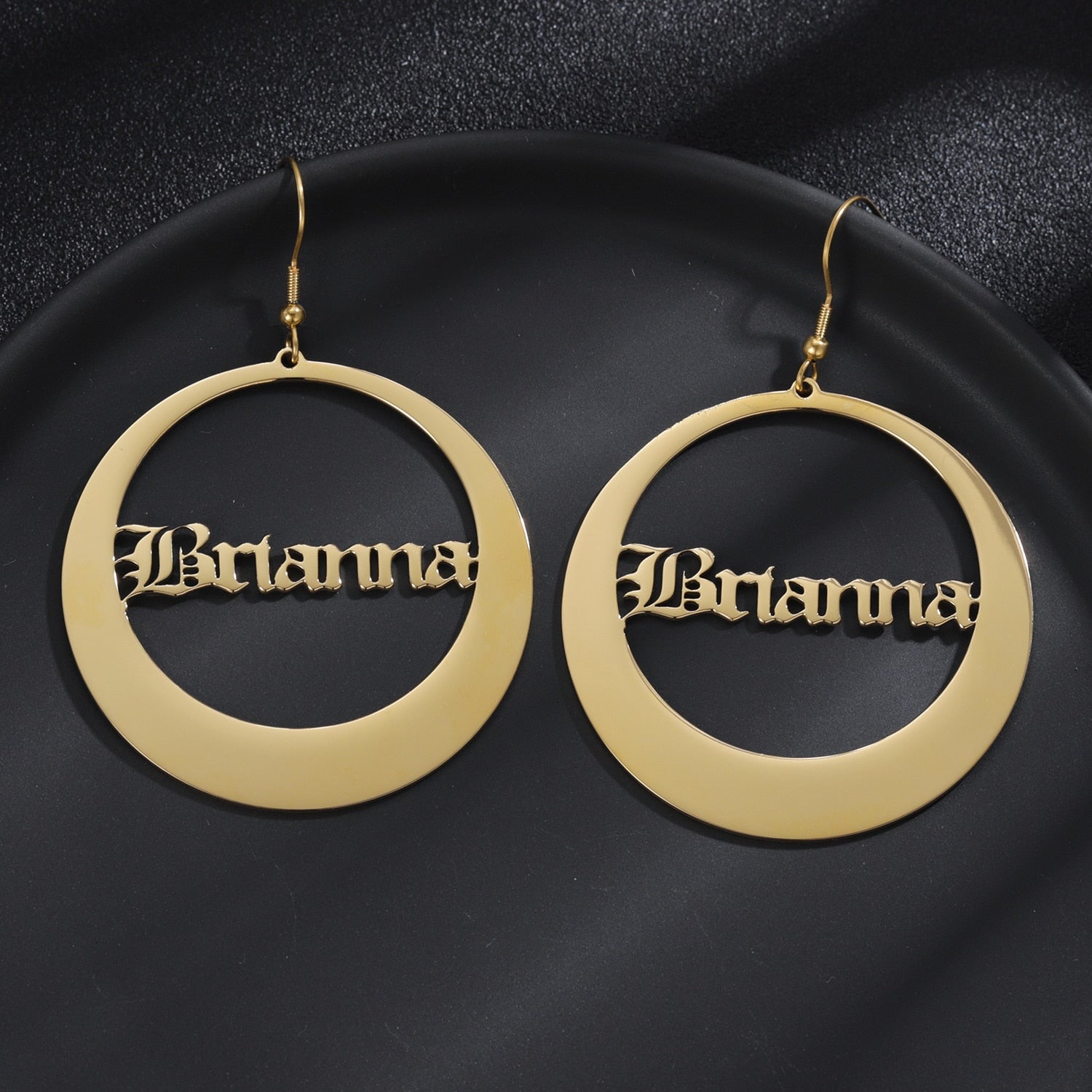 Personalized Round Drop Earrings