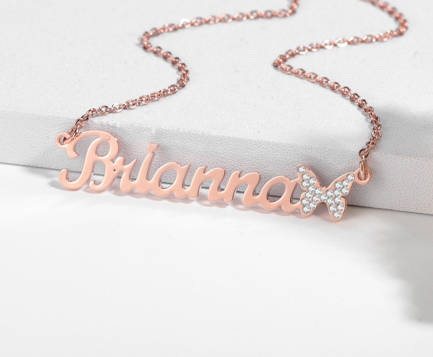 Personalized Iced Out Butterfly Necklace - Limitless Jewellery