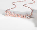 Personalized Iced Out Butterfly Necklace