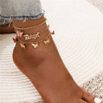 Butterfly Multilayer Anklet Bracelet
