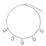 Iced Out Crystal Square Tennis Chain Necklace