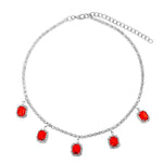 Iced Out Crystal Square Tennis Chain Necklace