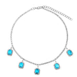 Iced Out Crystal Square Tennis Chain Necklace