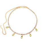 Iced Out Crystal Square Tennis Chain Necklace