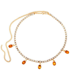 Iced Out Crystal Square Tennis Chain Necklace