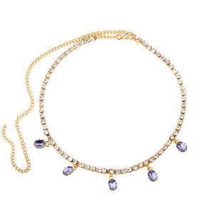 Iced Out Crystal Square Tennis Chain Necklace