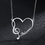 Personalized Treble Clef Music Necklace