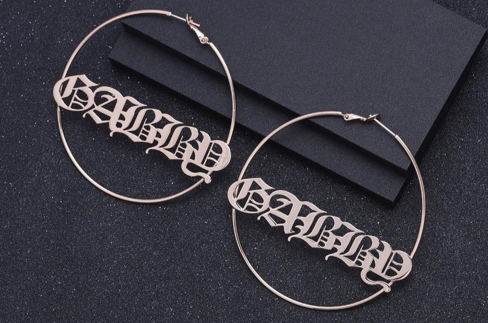 Personalized Old English Earrings