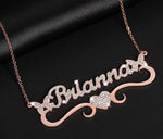 Personalized Iced Butterfly Heart Necklace