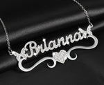 Personalized Iced Butterfly Heart Necklace