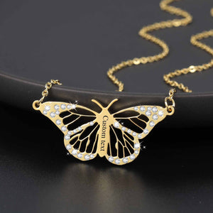 Personalized Blinged Butterfly Necklace