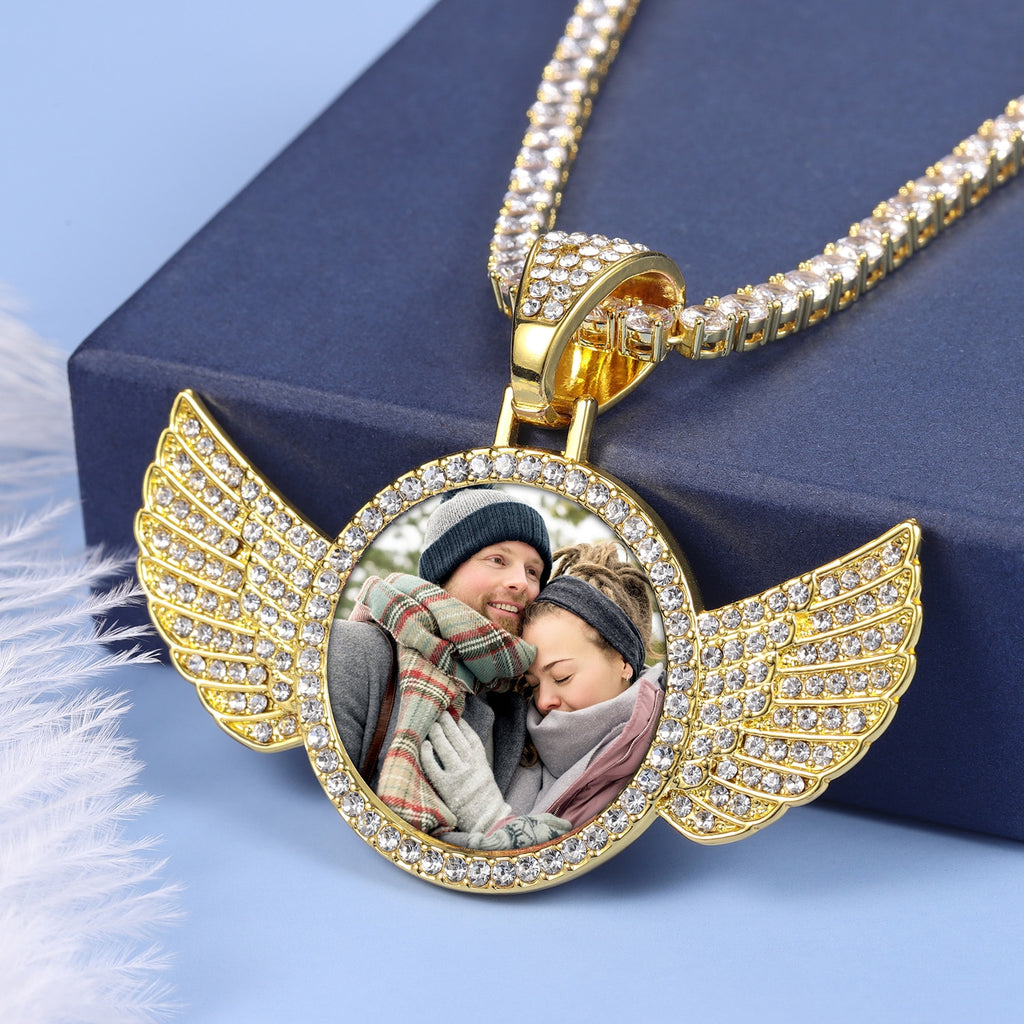 Custom Photo Wings Necklace