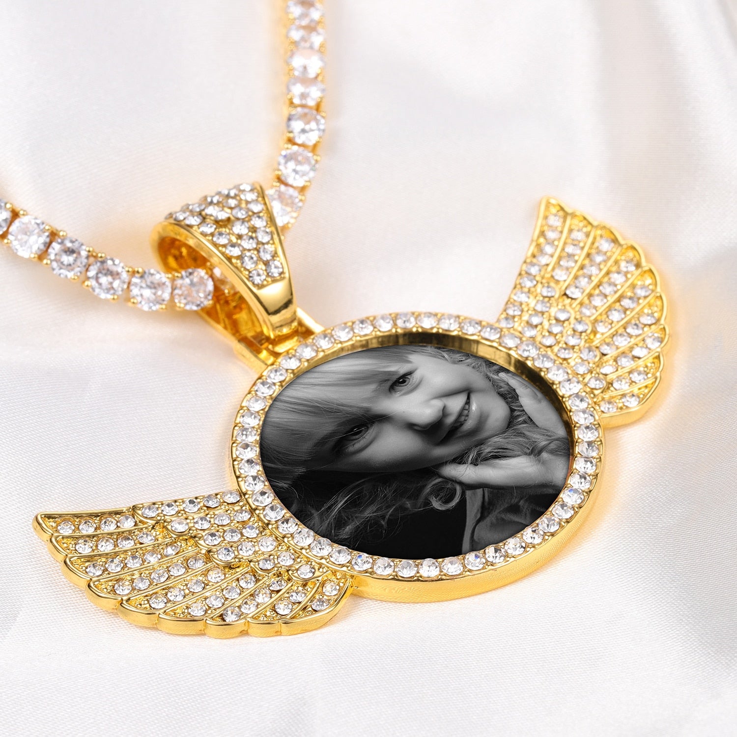 Custom Photo Wings Necklace