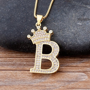 Crown Initial Necklace