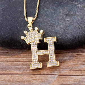 Crown Initial Necklace