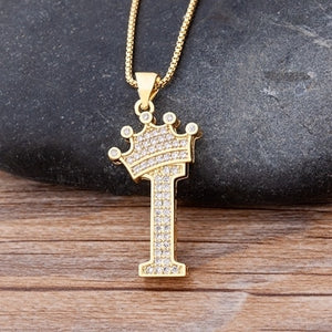 Crown Initial Necklace