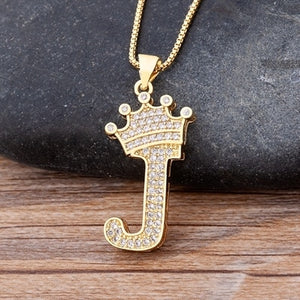 Crown Initial Necklace