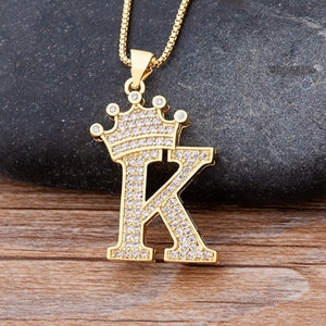 Crown Initial Necklace