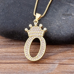 Crown Initial Necklace