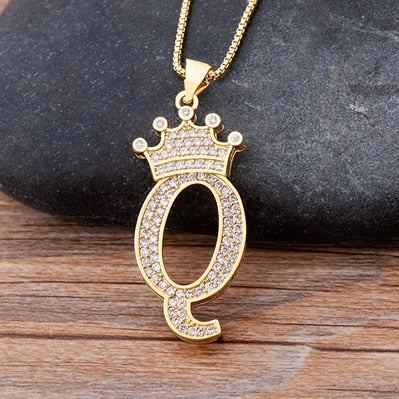 Crown Initial Necklace