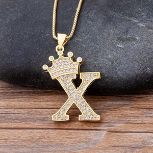 Crown Initial Necklace