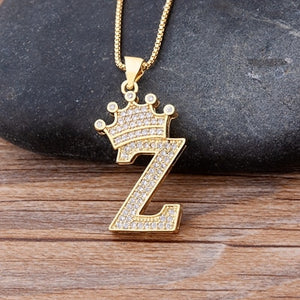 Crown Initial Necklace