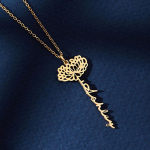 Personalized Flower Necklace