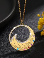 Personalized Wave Birthstone Necklace