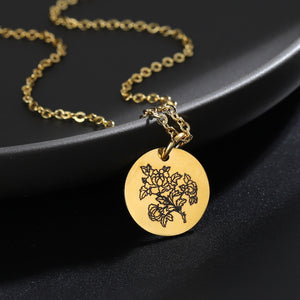 Personalized Birth Flower Necklace
