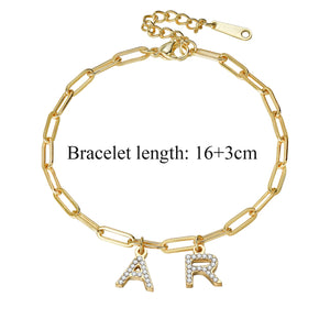 Double Initial Iced Bracelet