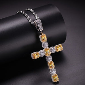 Iced Cross Pendant Necklace