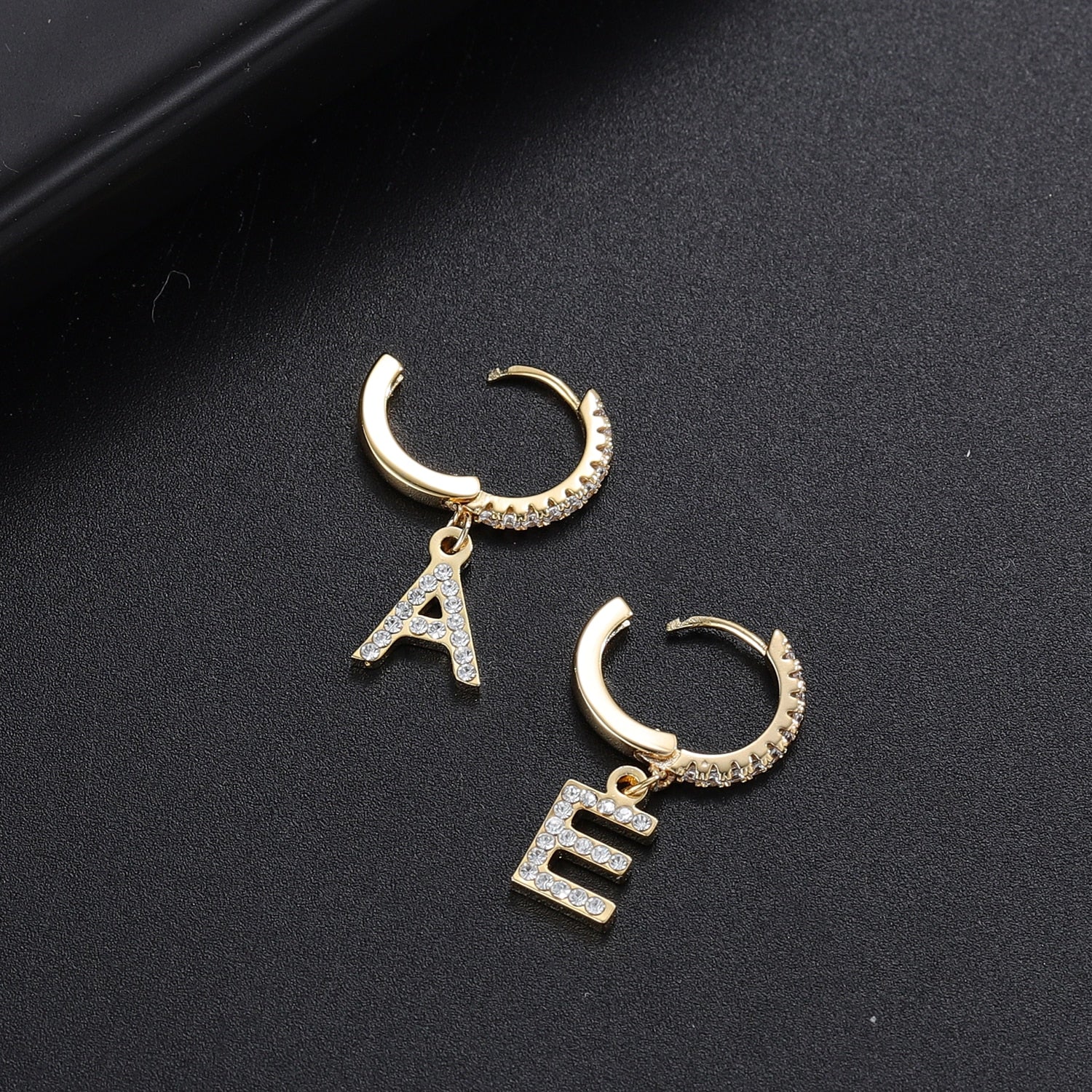 Personalized Iced Out Initial Earrings