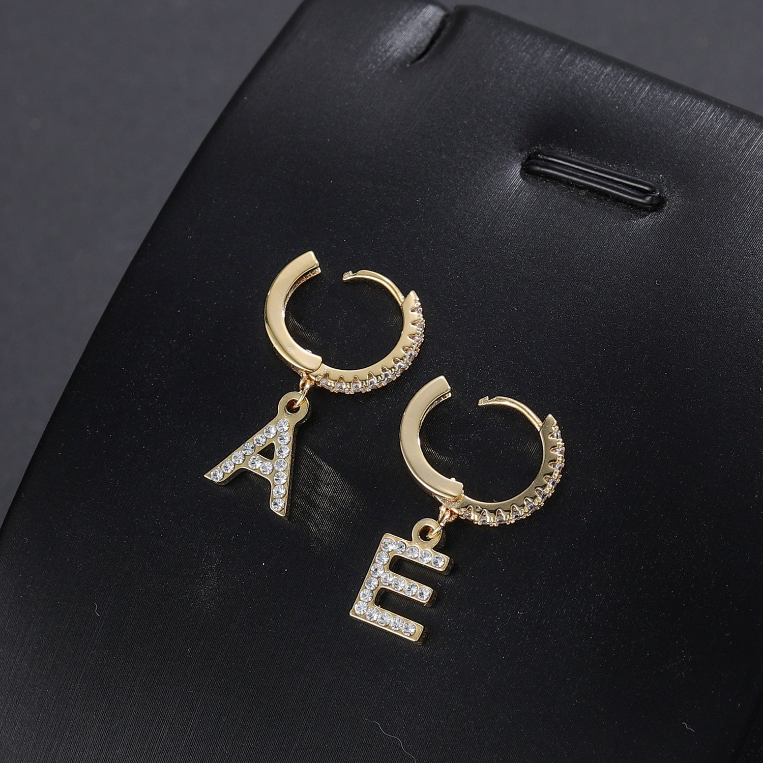 Personalized Iced Out Initial Earrings