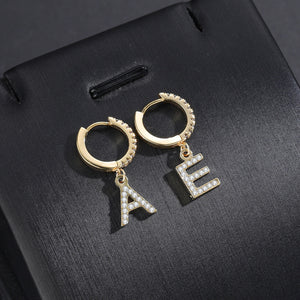 Personalized Iced Out Initial Earrings