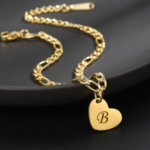Personalized Heart Anklet Bracelet