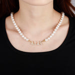 Personalized Iced Pearl Arabic Necklace